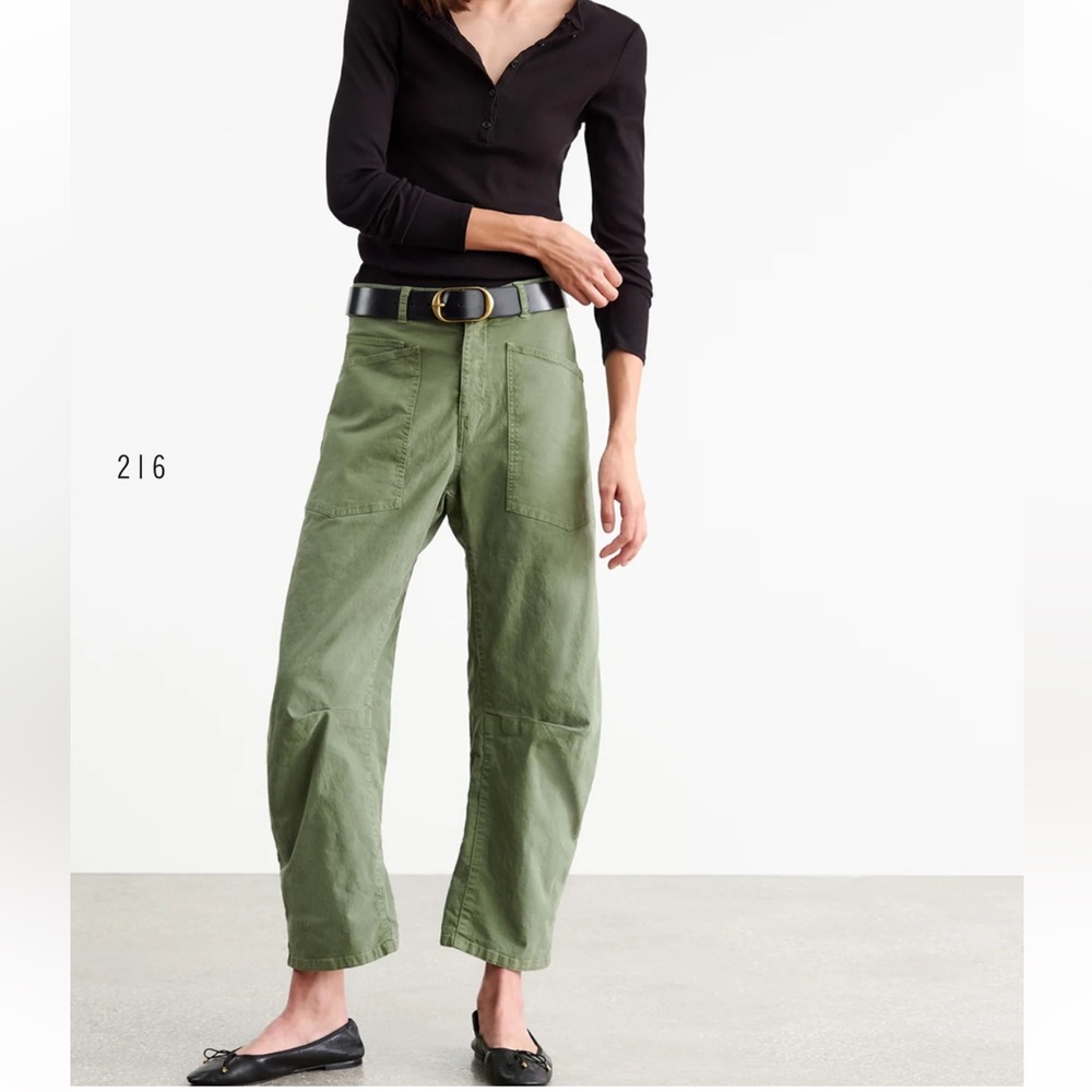 Scotch & Soda NWT Green Cargo Style Hi-Rise Barrel Leg Drawstring waist Jeans